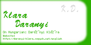 klara daranyi business card